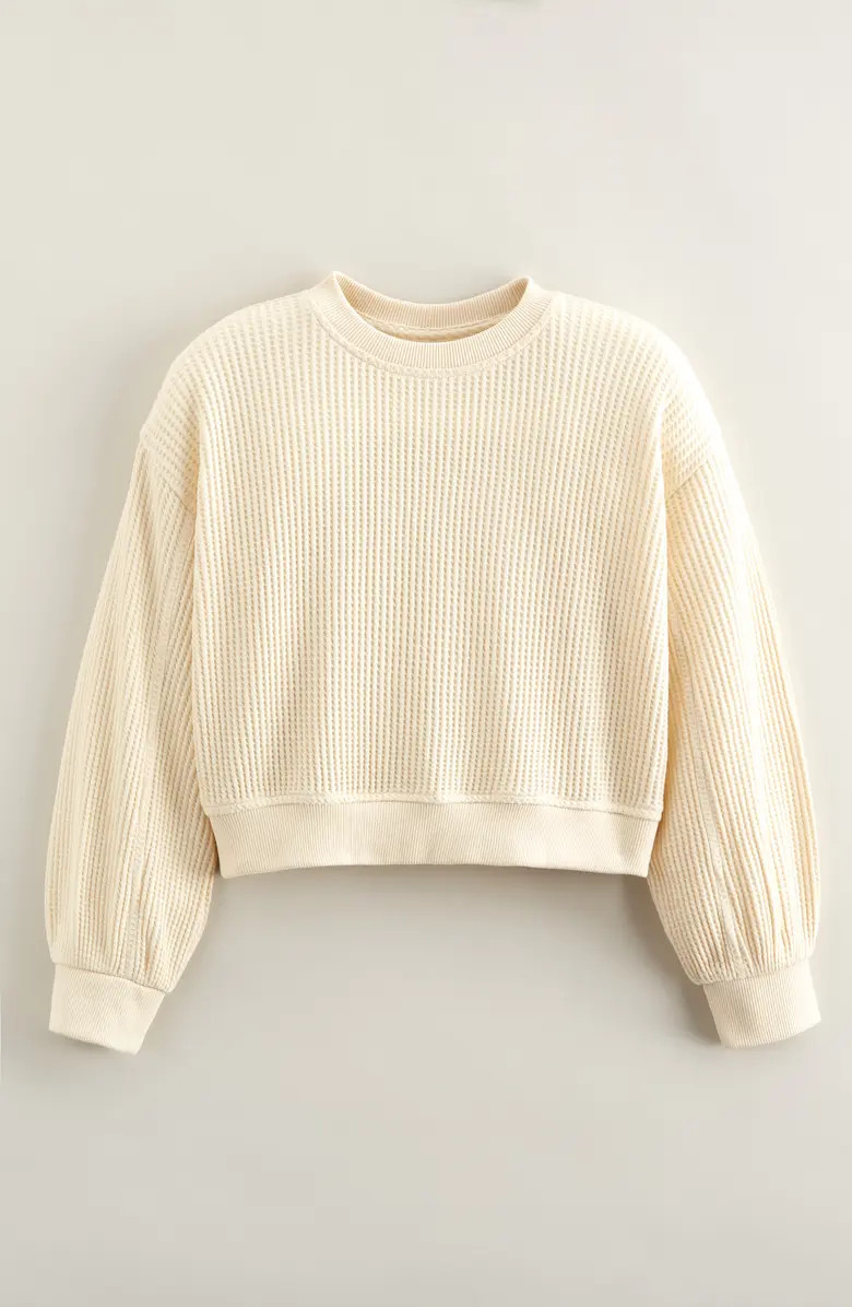 Kids' Cozy Waffle Sweatshirt | Nordstrom