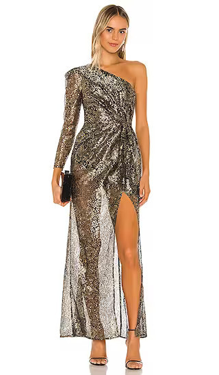 Danitza Gown | Gold and Black Dress Black And Gold Dress Gold Gown Long Gold Dress Gold Maxi Dress | Revolve Clothing (Global)