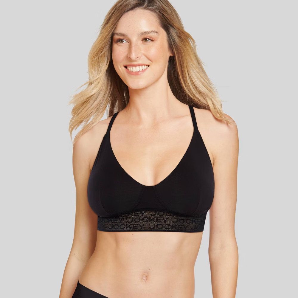 Jockey Generation™ Women's Super Soft Logo Band Bralette - Black M | Target
