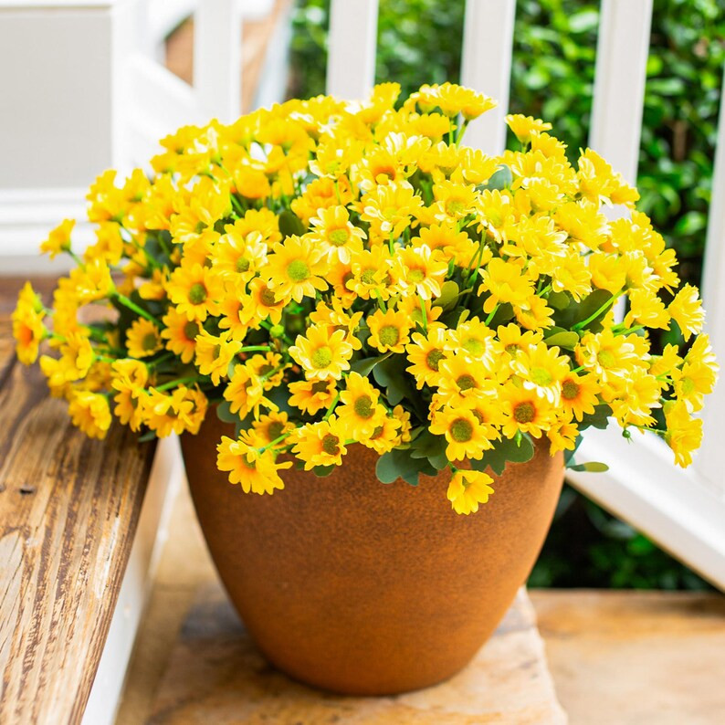 Artificial Fake Outdoor Mums Flower Plant for Fall Autumn Front Door Porch Patio, Faux Outside Or... | Etsy (US)