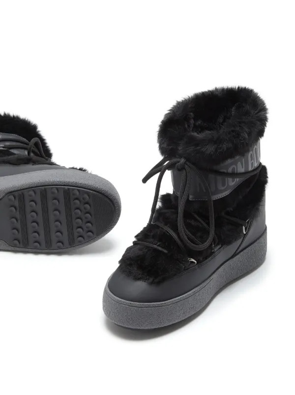 Moon Boot LTrack Faux-Fur Boots | Black | FARFETCH | Farfetch Global