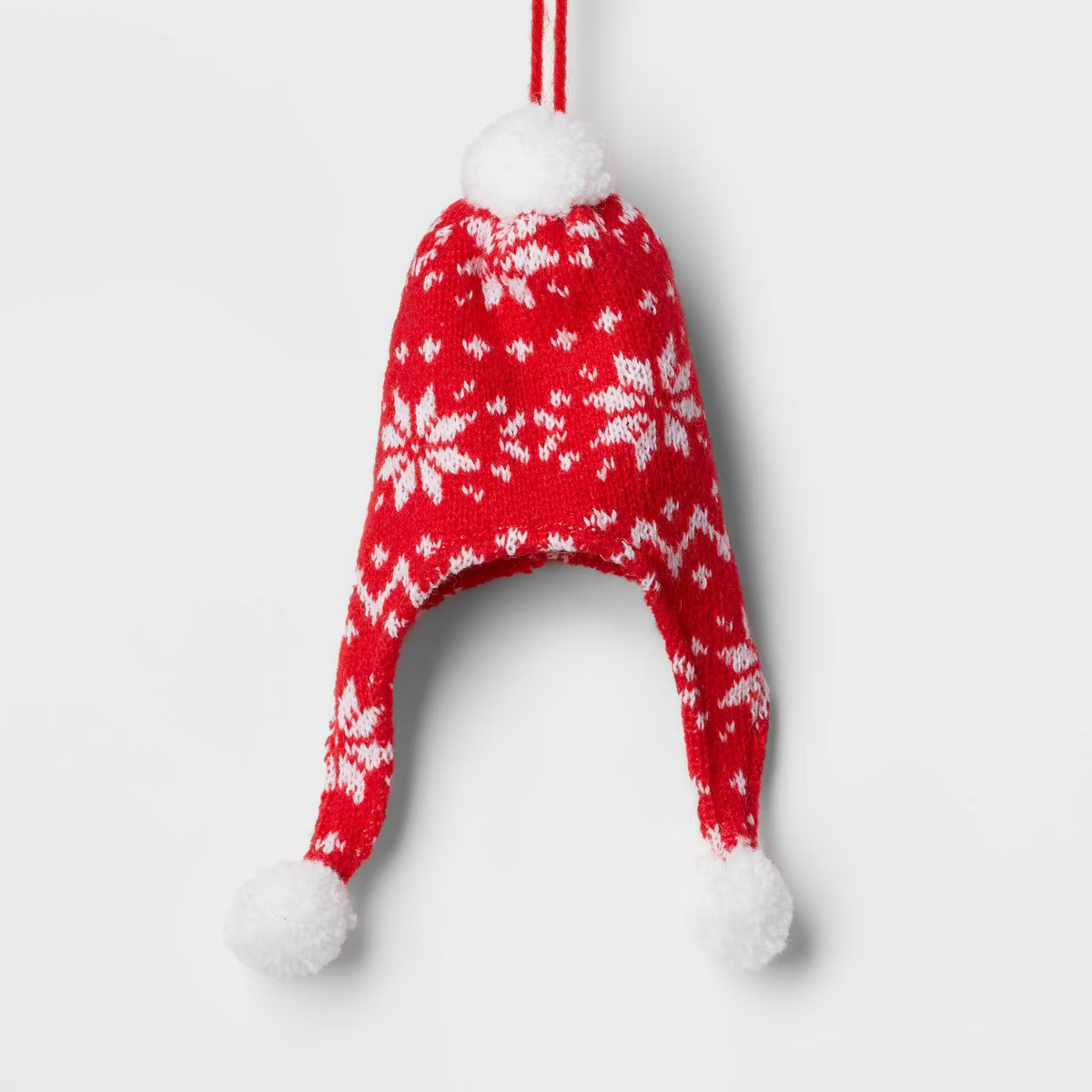 Knit Fabric Fair Isle Snowflake Stocking Hat Christmas Tree Ornament Red - Wondershop™ | Target