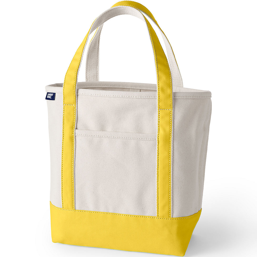 Medium Natural 5 Pocket Open Top Canvas Tote Bag | Lands' End (US)