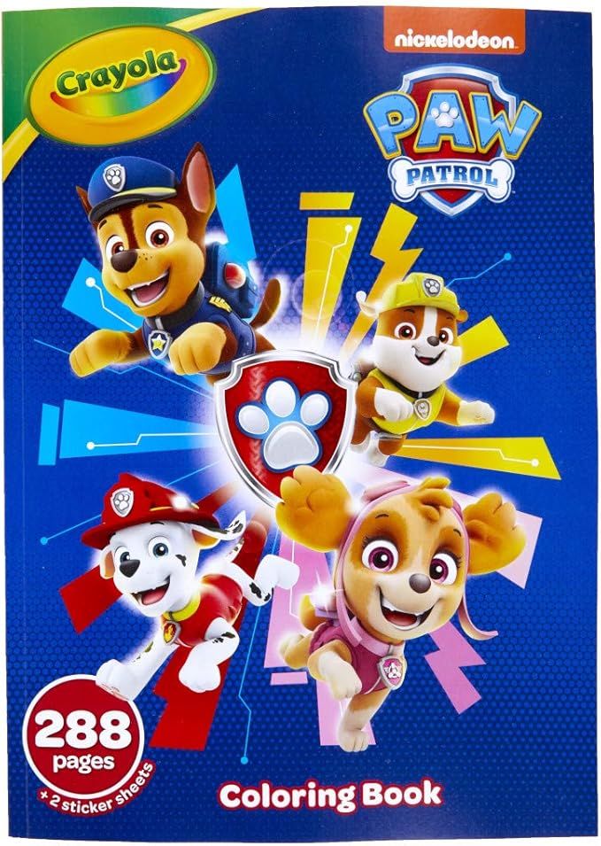 Crayola Paw Patrol Coloring Book with Stickers, Gift for Kids, 288 Pages, Ages 3, 4, 5, 6 | Amazon (US)