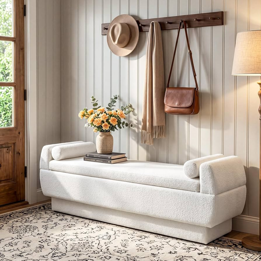 Tribesigns 59.8" End of Bed Bench, Upholstered Entryway Bench | Amazon (US)