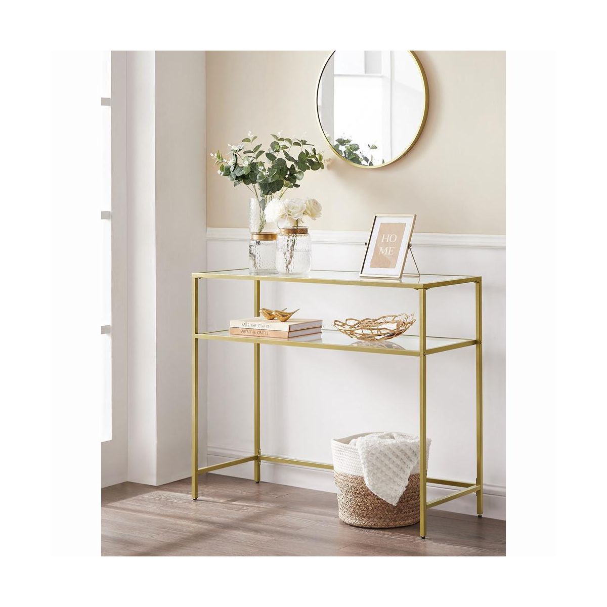 VASAGLE Console Sofa Table, Modern Entryway Table, Tempered Glass Table, Metal Frame | Target