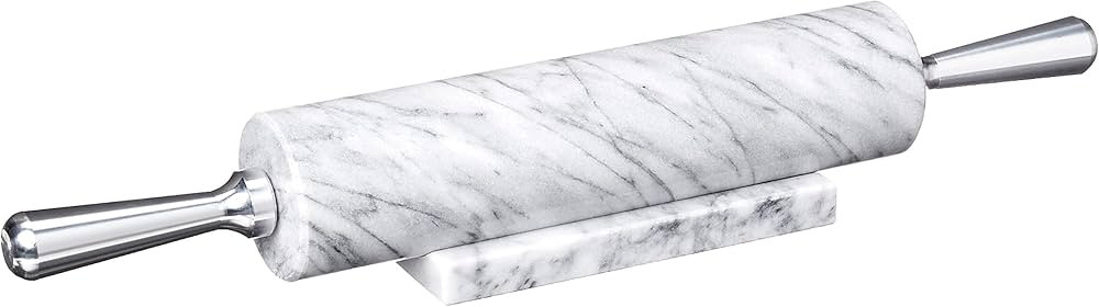 Fox Run Base with Aluminum Handles Marble Rolling Pin White, 2.5 x 17.5 x 3 inches | Amazon (US)