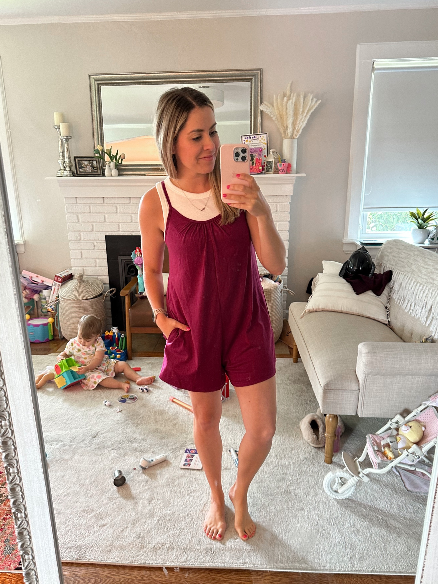 Summer casual comfy Amazon romper and classic white tank 

#LTKFind #LTKstyletip