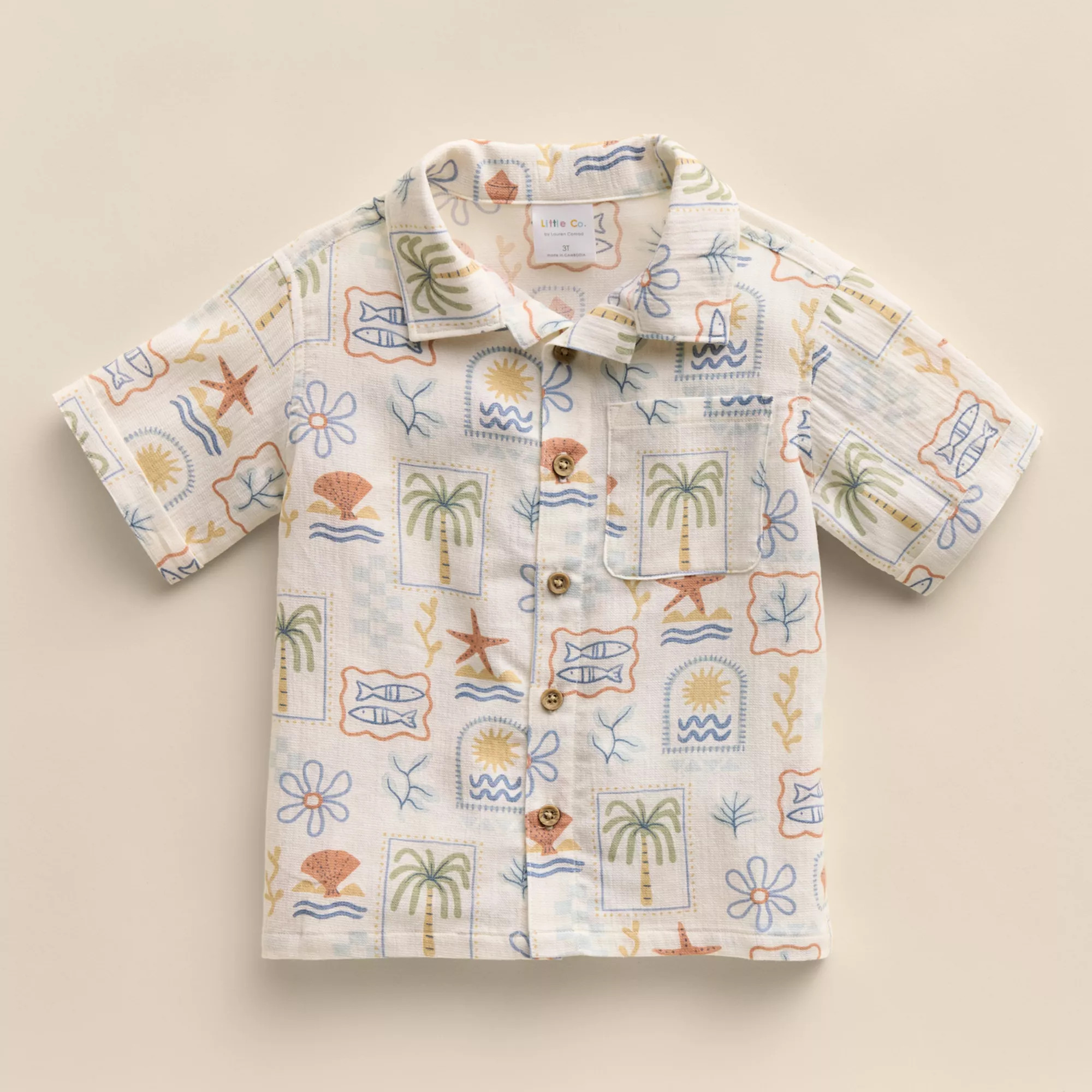 Baby & Toddler Little Co. By Lauren Conrad Organic Short Sleeve Woven Button-Up Top | Kohl's