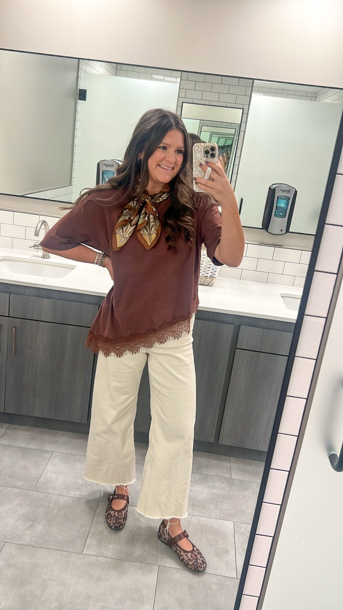 Early fall outfit / early fall work outfit! Mom approved! Everything is TTS. Top is M, Jeans are size 8. Shoes are super comfy! 

Mom outfit / mom work outfit / fall outfit / early fall outfit / casual cute / comfy cute / comfy fall outfit / business casual outfit / casual work outfit / casual workwear / comfy work outfit / teacher outfit / office outfit / work outfit / mom style / fall fashion / business casual workwear / fall outfit / date night outfit / girls night outfit / mom jeans / asymmetrical top / lace top / scarf outfit / bandana scarf

#LTKootd #LTKmomlife #LTKWorkwear