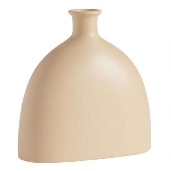 Golden Tan Ceramic Bottle Vase | World Market