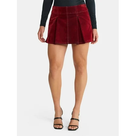 Madden NYC Women s Flocked Pleated Mini Skort Sizes XXS-XXL | Walmart (US)
