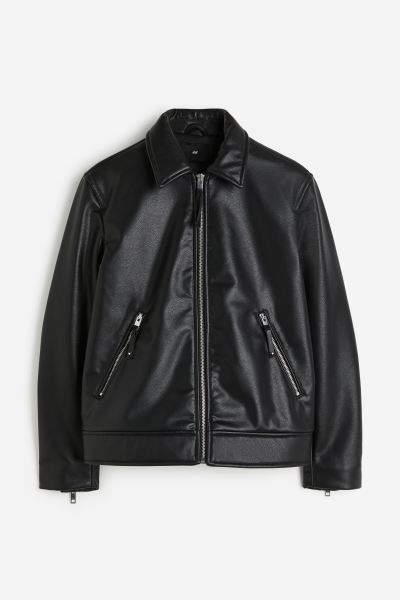 Jacket with Collar - Black - Men | H&M US | H&M (US + CA)