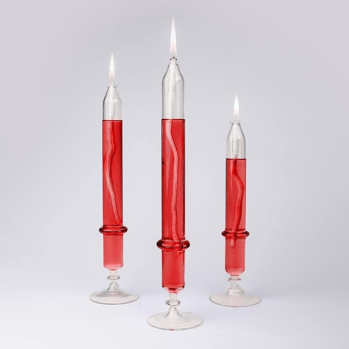 Handmade Glass Oil, Candles for Church, Glass Taper Candle Holder, Refillable Oil Candles Glass C... | Amazon (US)