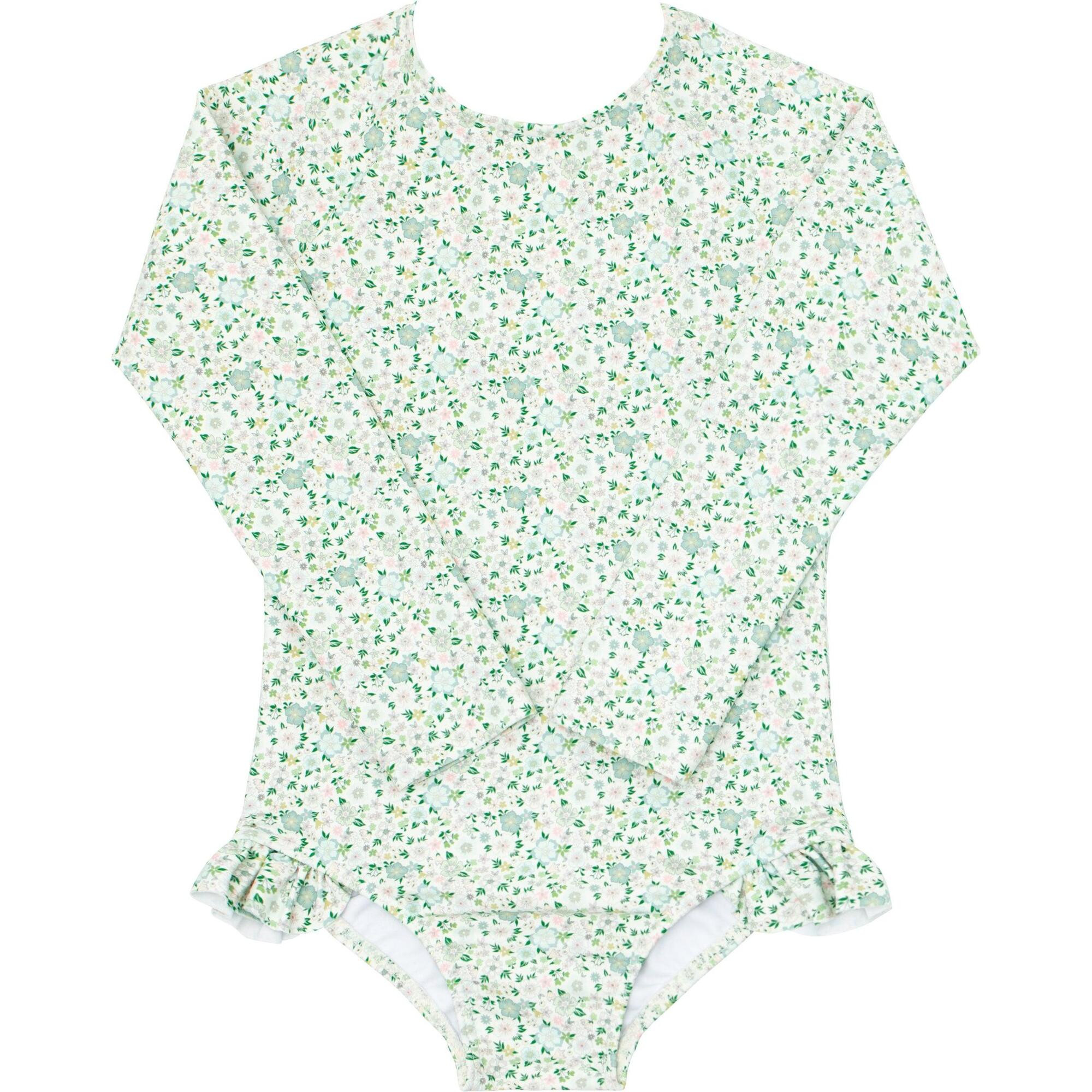 Girls Sea Marsh Floral Rashguard One Piece | Maisonette