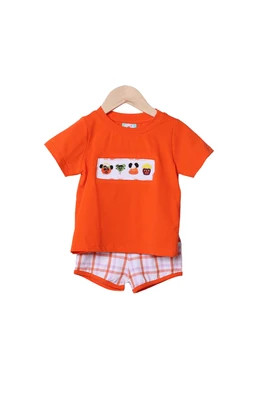 Smocked Halloween Mouse Treats Plaid Short Set | The Smocked Flamingo