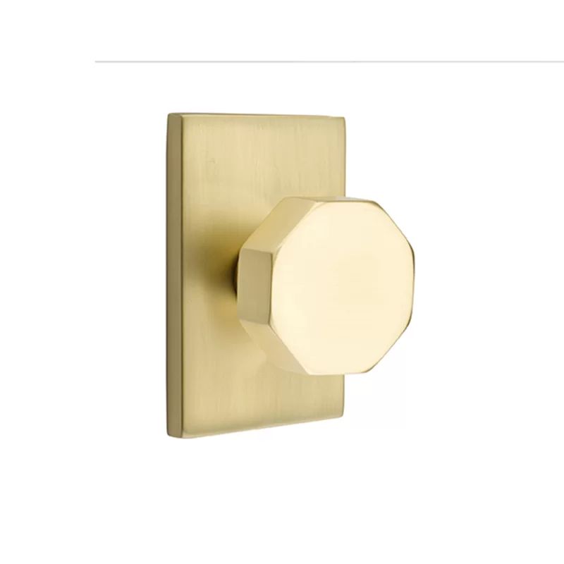 Privacy Octagon Knob with Modern Rectangular Rose | Wayfair North America