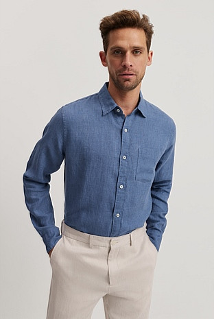 Regular Fit Organically Grown Delave Linen Shirt | Country Road
