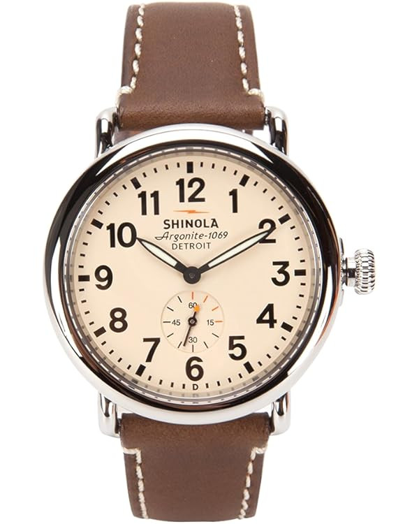 Shinola Runwell 41mm Cream Dial/Dark Brown Leather S0110000110 Cream/Dark Brown | Amazon (US)