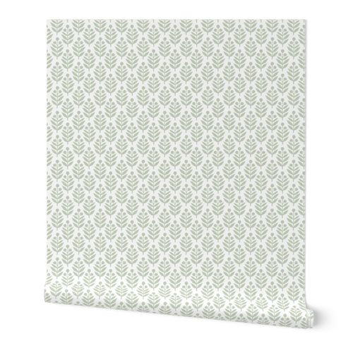 Lotti Light Green and White  | Spoonflower