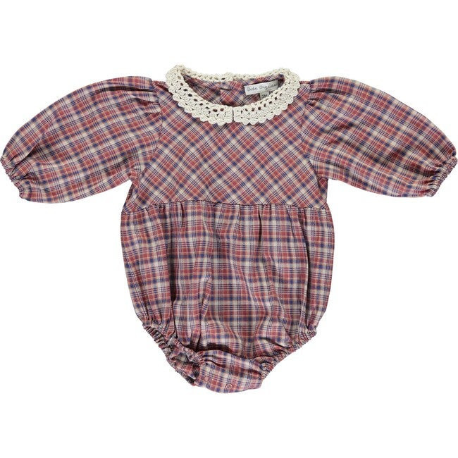 Eleanor Romper, Red Tartan Check | Maisonette