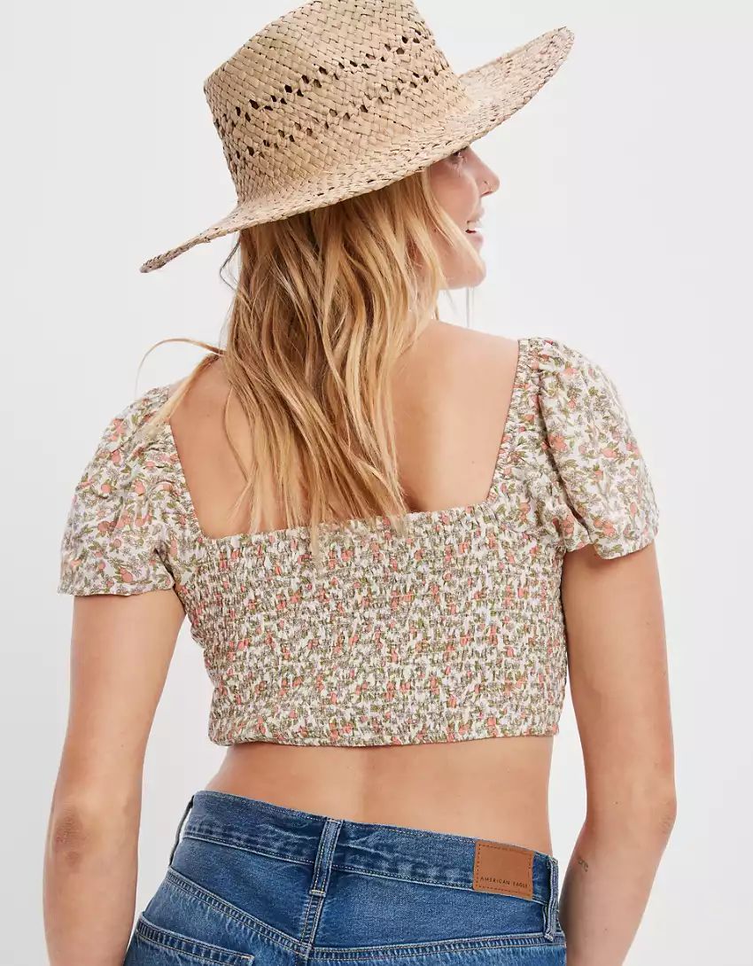 AE Cut-Out Flutter Sleeve Blouse | American Eagle Outfitters (US & CA)
