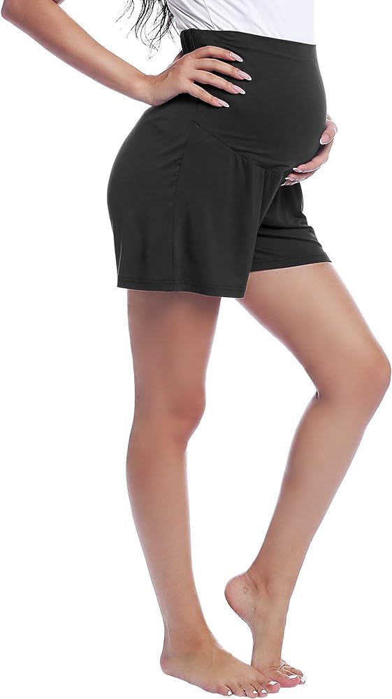 Joyaria Womens Maternity Yoga Shorts Pregnancy Shorts Lounge Wear Pants | Amazon (US)