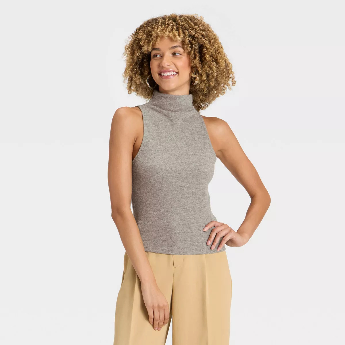 Women's Ribbed Tank Top - A New Day™ Gray S | Target