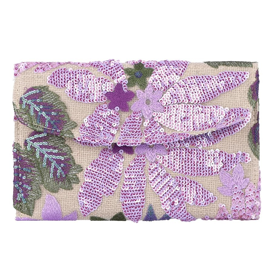 Fecialy Embroidery Clutch Purses for Women Floral Handbag Sequin Beaded Evening Clutch Formal Par... | Amazon (US)