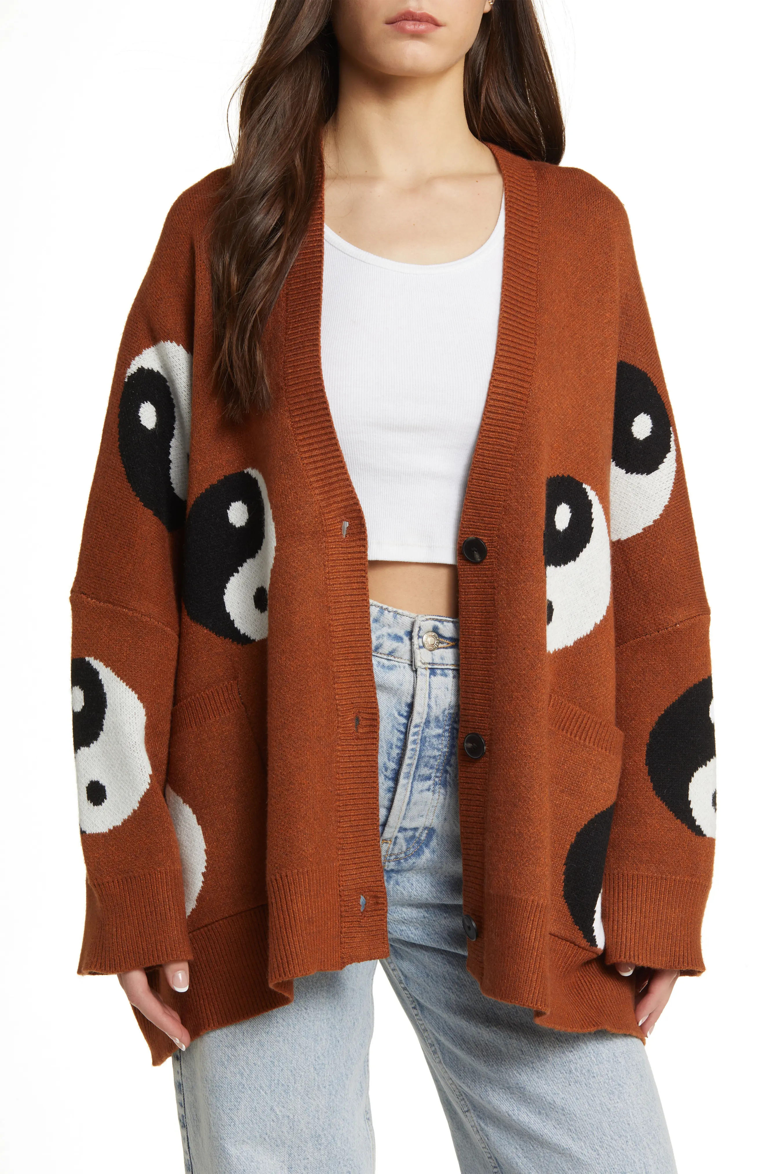 Dressed in Lala Main Character Oversize Cardigan in Cinnamon at Nordstrom, Size Small | Nordstrom