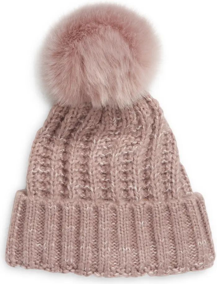 Kyi Kyi Chunky Wool Blend Beanie with Faux Fur Pom | Nordstrom | Nordstrom