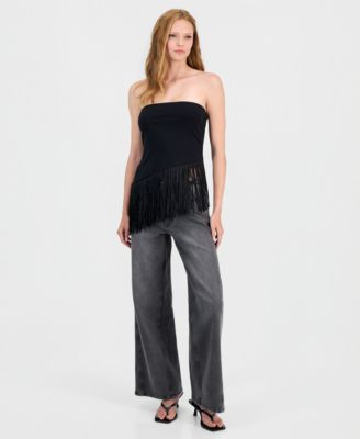 Women's Asymmetrical Fringe-Hem Top, Macy's Exclusive | Macy's
