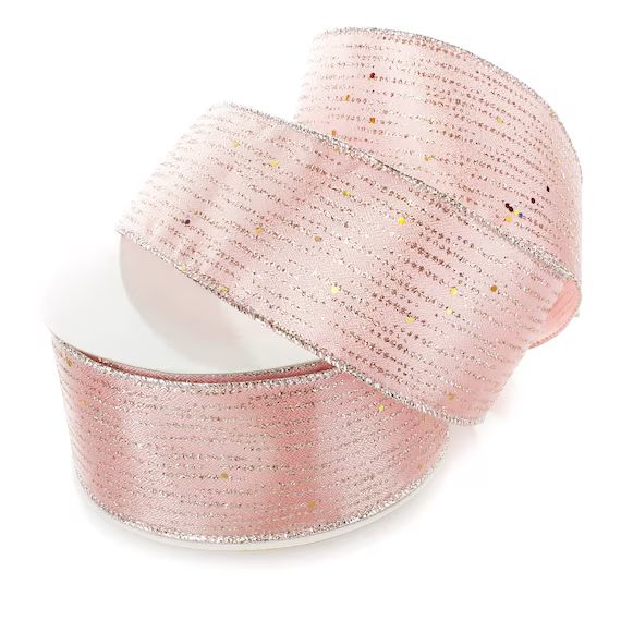 2 1/2"Horizontal Glitter / Sequin Stripes Wired Ribbon - Choose Color / Length | Etsy (US)
