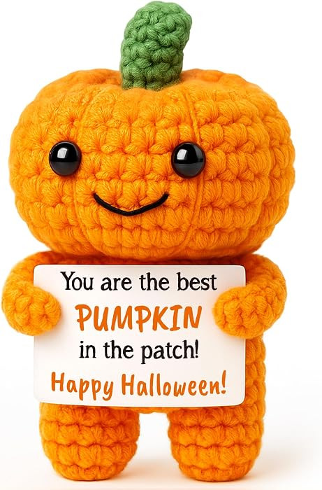 Halloween Boo Basket Stuffers Gifts for Women Men Teen Girl Crochet Pumpkin | Amazon (US)