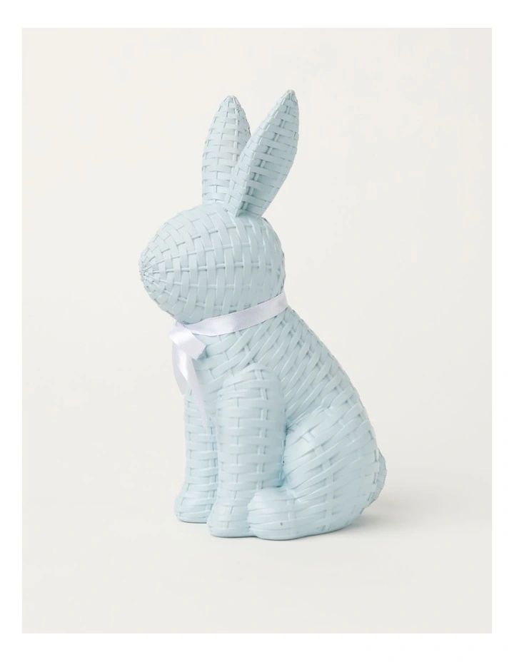 Rattan-Look Easter Bunny Decor 23cm in Blue | Myer