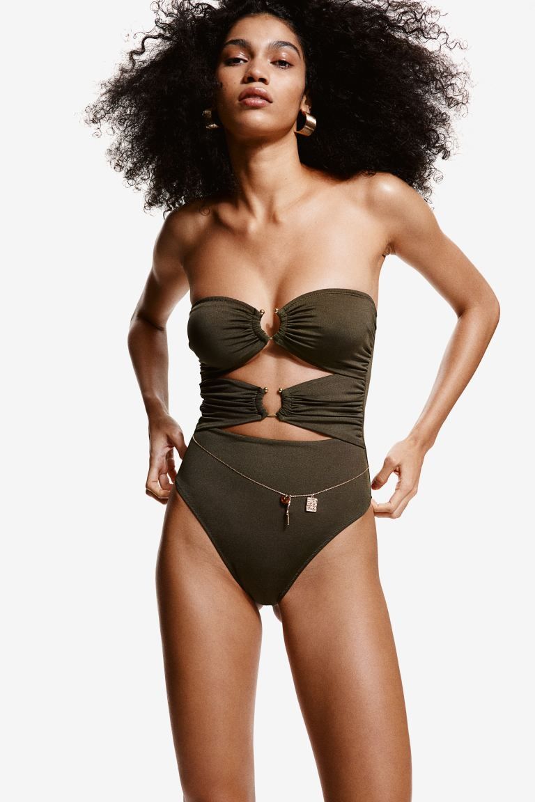 Padded-cup High-leg Bandeau Swimsuit | H&M (US + CA)