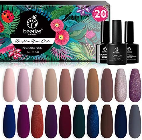 Amazon.com : Beetles 20 Pcs Gel Nail Polish Kit - Manhattan Collection Soak Off Nail Gel Polish S... | Amazon (US)