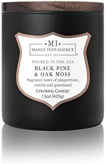 Manly Indulgence Black Pine & Oak Moss Scented Jar Candle, Signature Collection, Wood Wick, Dark ... | Amazon (US)