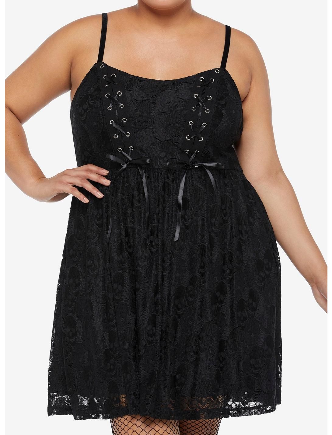 Black Skull Lace Dress Plus Size | Hot Topic