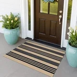 iOhouze Outdoor Rugs Black and Brown Narrow Striped Porch Rug 2.3 x3.6 ft Outdoor Doormats Front ... | Walmart (US)