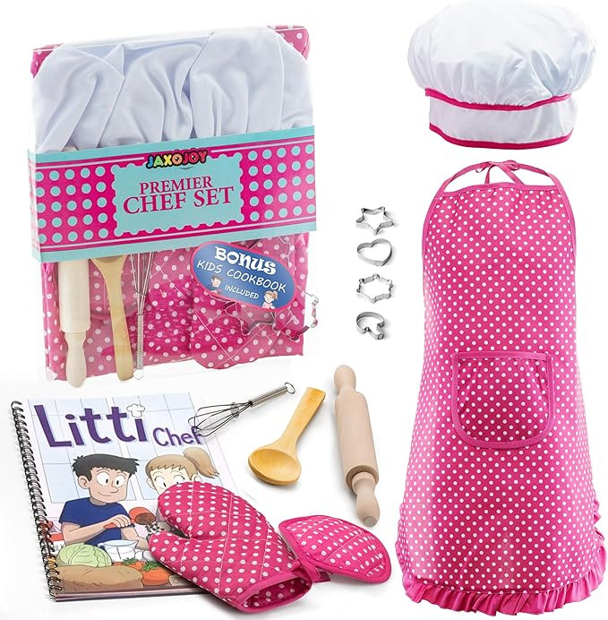 Kids Cooking and Baking Chef Set for Little Girls, Complete Cooking Sets, Toddler Dress Up & Pret... | Amazon (US)
