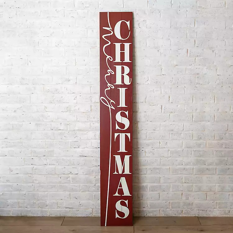 Holly Red Merry Christmas Holiday Porch Board | Kirkland's Home