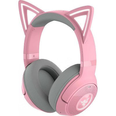 Razer Kraken Kitty V2 BT Wireless RGB Headset Chroma RGB Kitty Ears & Earcups Noise-Cancelling Quartz Pink Manufacturer Refurbished | Target