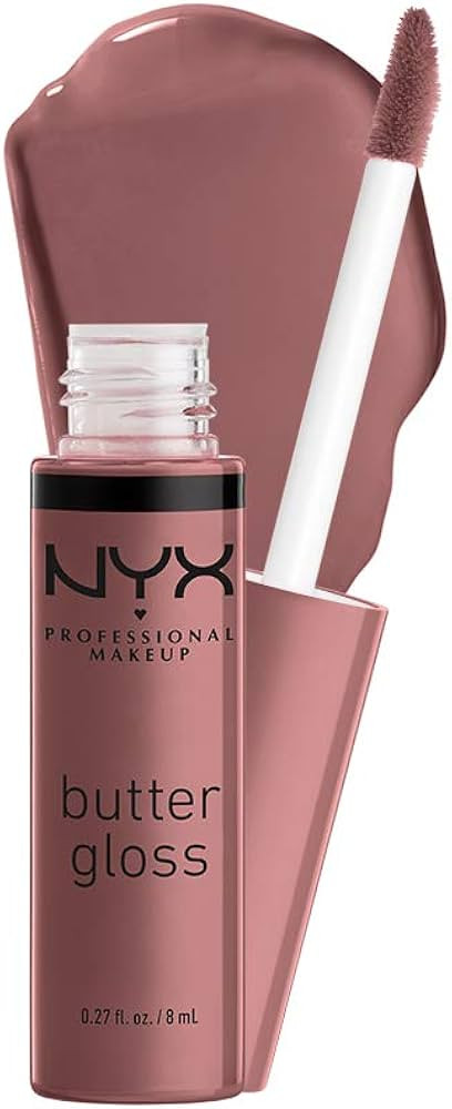 NYX PROFESSIONAL MAKEUP Butter Gloss, Non-Sticky Lip Gloss - Cinnamon Roll (Dusty Nude Mauve) | Amazon (US)