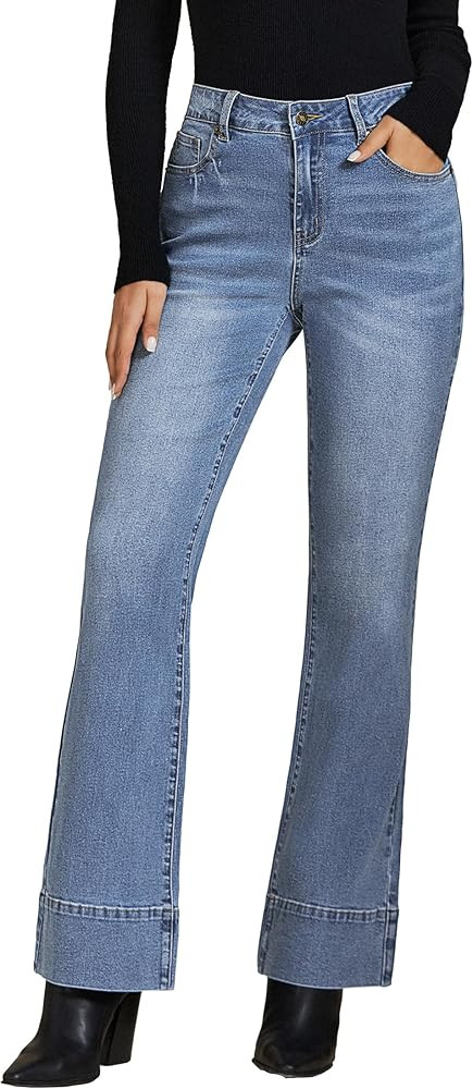 luvamia Wide Leg Jeans for Women High Waisted Flare Trendy Stretchy Denim Pants Baggy Classic Tro... | Amazon (US)