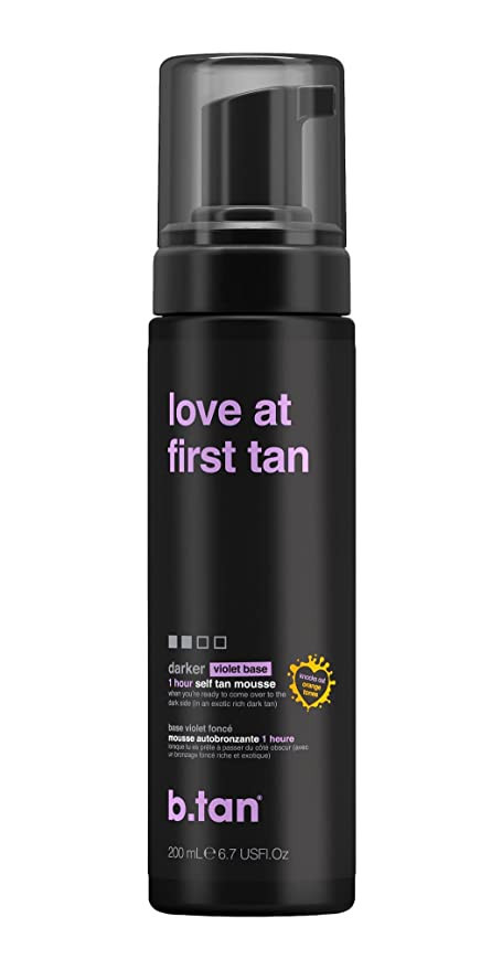 b.tan Darker Self Tanner | Love At First Tan - Fast, 1 Hour Sunless Tanner Mousse, Violet-Based, ... | Amazon (US)