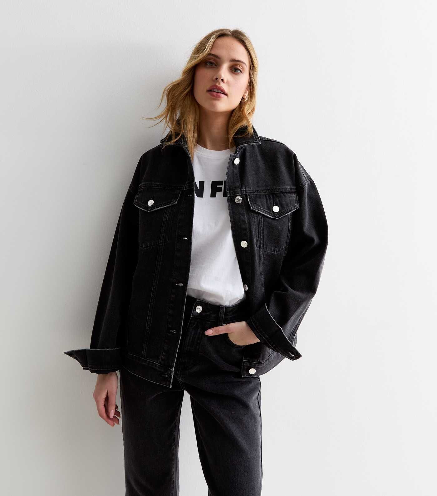 Black Oversized Denim Jacket | New Look | New Look (UK)