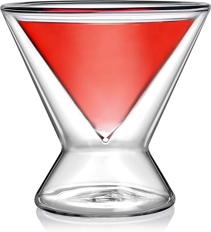 Dragon Glassware Martini Glasses, Lead-Free Stemless Insulating Double Walled Clear Cocktail Glas... | Amazon (US)