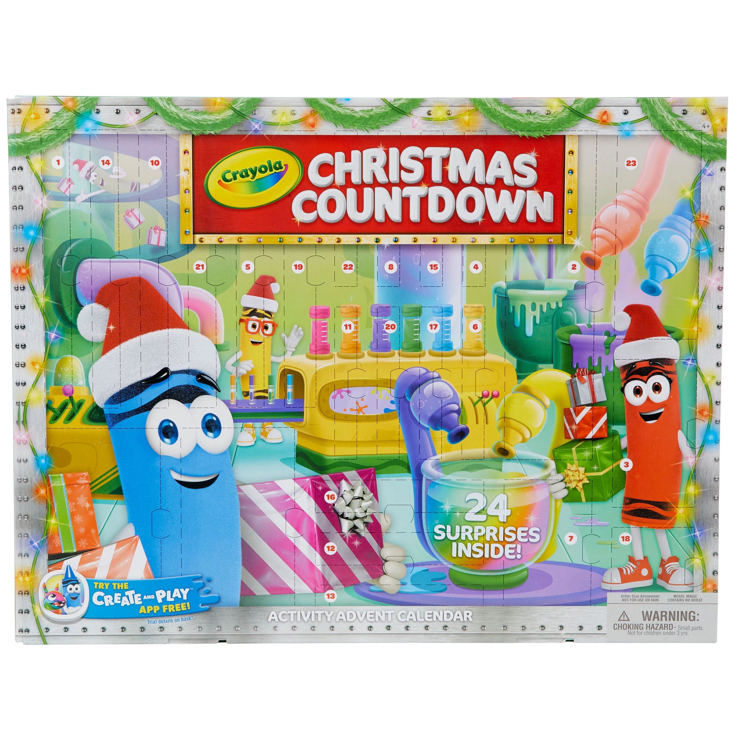 Crayola Christmas Countdown Calendar, Kids Advent Calendar, 24 Holiday Gifts and Crafts, Assorted... | Walmart (US)