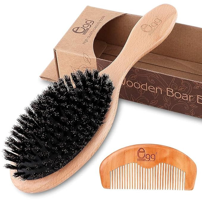 BLACK EGG Boar Bristle Hair Brush for Women Men Kid, Soft Natural Bristles Brush for Thin and Fin... | Amazon (US)